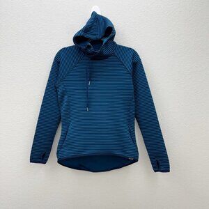 Columbia Castella Peak Blue Striped Omni Wick Pullover Hoodie AL1745 Women Small
